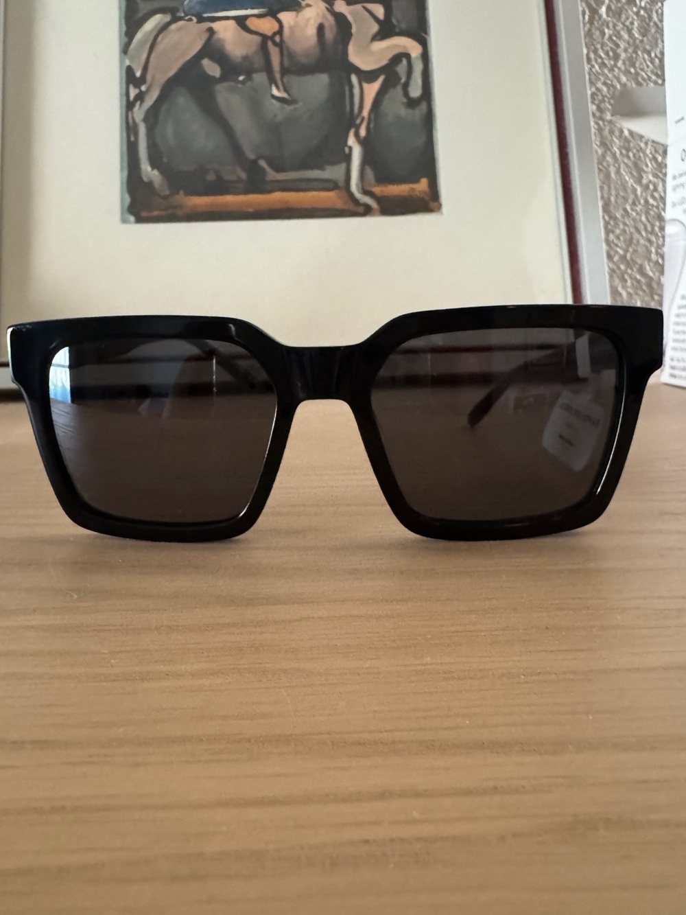 NWT CAROLINA LEMKE Lupin Chunky Rectangular Black Sunglasses